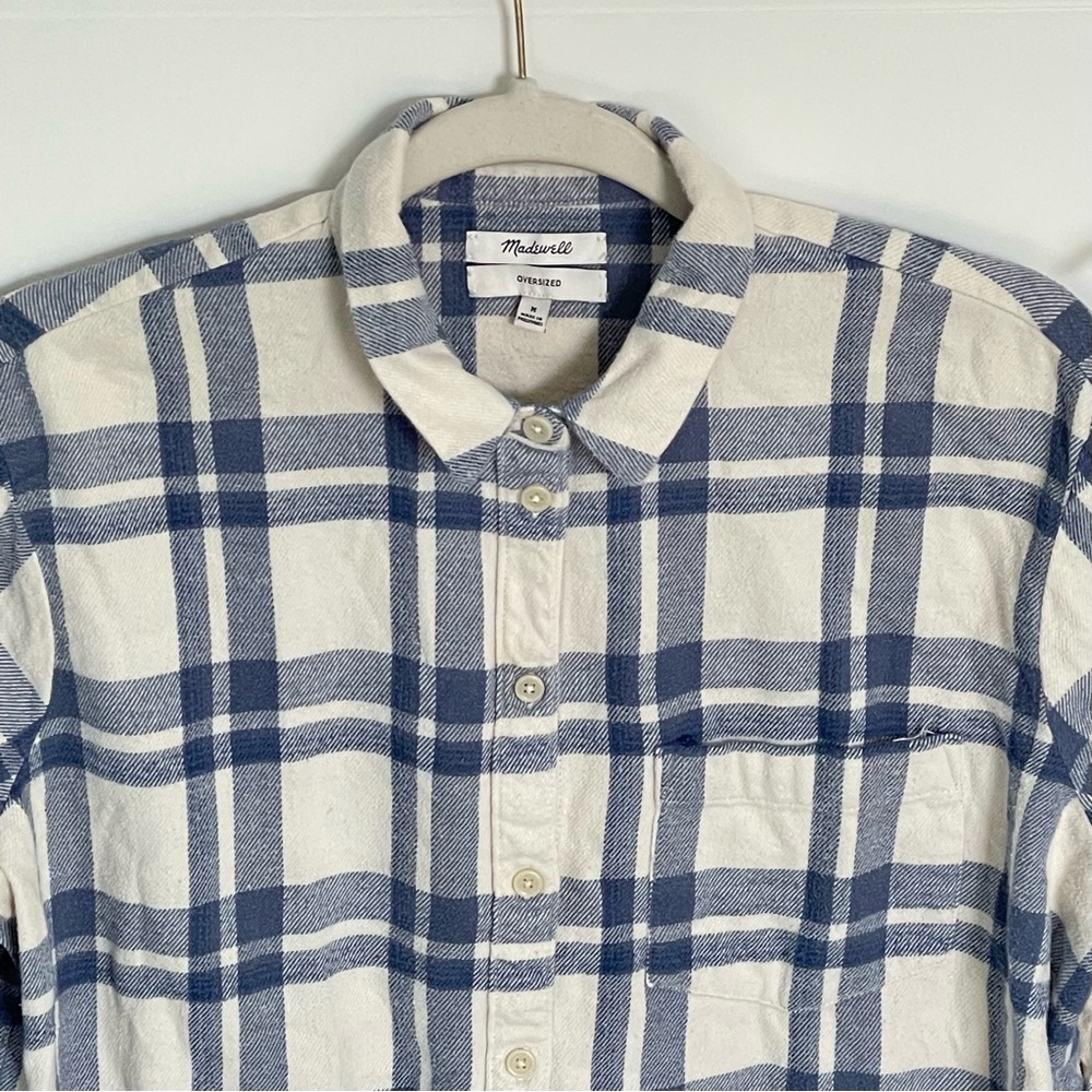 Madewell flannel classic ex-boyfriend plaid button down shirt 54170 - Picture 3 of 14